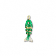 Eco-brass&reg; metaal bedels vis Gold-green-white
