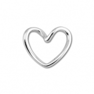 Roestvrij stalen (RVS) stainless steel onderdelen tussenstuk hart Silver