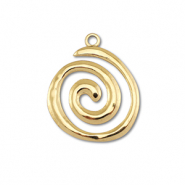 Roestvrij stalen (RVS) Stainless steel bedels spiraal Gold