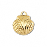Roestvrij stalen (RVS) Stainless steel bedels schelp Gold