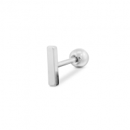 Roestvrij stalen (RVS) Stainless steel oorpiercing Silver