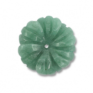 Natuursteen kralen aventurijn kwarts bloem Jade green