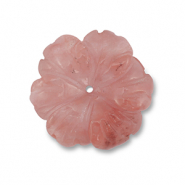 Natuursteen kralen bloem Transparent red