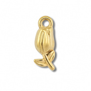 Roestvrij stalen (RVS) Stainless steel bedels tulp Gold