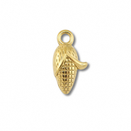 Roestvrij stalen (RVS) Stainless steel bedels maïskolf Gold