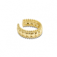 Roestvrij stalen (RVS) Stainless steel oorbellen ear cuff hart Gold