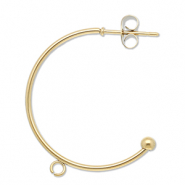 Roestvrij stalen (RVS) Stainless steel onderdelen oorbellen creolen met oogje Gold