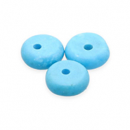 Natuursteen kralen magnesiet rondel Blue
