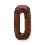 Natuursteen hangers agaat ovaal Dark brown-black