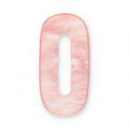 Natuursteen hangers agaat ovaal Coral-transparent
