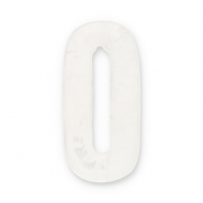Natuursteen hangers kwarts ovaal Transparent white