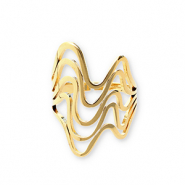Roestvrij stalen (RVS) Stainless steel ringen golvend Gold