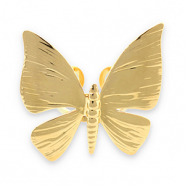 Roestvrij stalen (RVS) Stainless steel ringen vlinder Gold