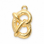 Bedels DQ metaal pretzel Goud (nikkelvrij)