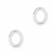 Onderdelen DQ metaal buigring ovaal Antiek zilver (nikkelvrij)