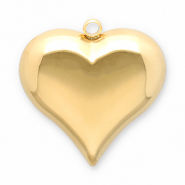 Roestvrij stalen (RVS) Stainless steel bedels hart Gold