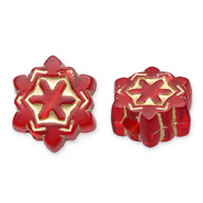 Acryl kralen sneeuwvlok Red-gold