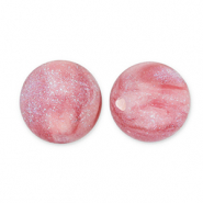 6 mm acryl kralen met glitter Pink-turquoise