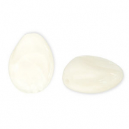 Acryl kralen druppel Off white-white