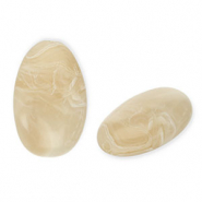 Acryl kralen langwerpig ovaal Beige brown-white