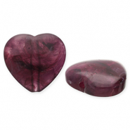Acryl kralen hart Aubergine