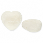 Acryl kralen hart Off white-white