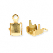 Roestvrij stalen (RVS) Stainless steel onderdelen eindkapjes voor strass chain 2mm Gold