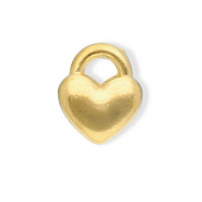 Roestvrij stalen (RVS) Stainless steel bedels hart Gold