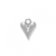 Roestvrij stalen (RVS) Stainless steel bedels hart Silver