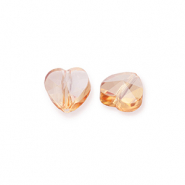 Fashion Facet kralen hart Peachy beige-pearl shine coating