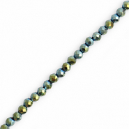Top Facet kralen rond 3mm Multicolour green-AB coating