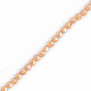 Top Facet kralen rond 3mm Peachy orange