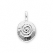 Bedels metaal ovaal met spiraal Silver