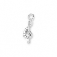 Bedels metaal muzieknoot Silver-transparent