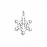 Bedels metaal sneeuwvlok Silver-white