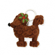 Trendy sleutelhangers vilt poedel Brown