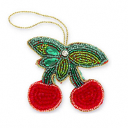 Trendy hangers kersen Green-red-gold