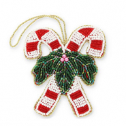 Trendy hangers zuurstokken met kerstgroen Red-white-green-gold