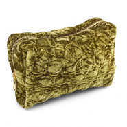 BY31&reg; Etui velvet met gestikte cirkels Olive green