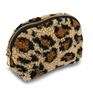 BY31&reg; Etui teddystof met luipaardprint Light brown-brown-black