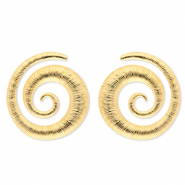 Roestvrij stalen (RVS) Stainless steel oorbellen / oorstekers spiraal Gold