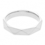 Roestvrij stalen (RVS) Stainless steel ringen facet geslepen Silver