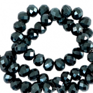 Top Facet kralen 8x6mm disc Forest green-pearl shine coating