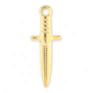 Roestvrij stalen (RVS) Stainless steel bedels dolk Gold