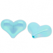 Acryl kralen hart Blue-AB coating