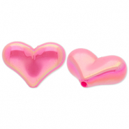 Acryl kralen hart Dark pink-AB coating