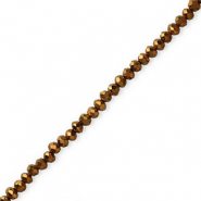 Top Facet kralen 4x3mm disc Metallic bronze