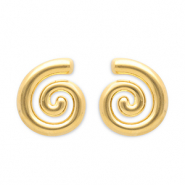 Roestvrij stalen (RVS) Stainless steel oorbellen  /  oorstekers spiraal Gold