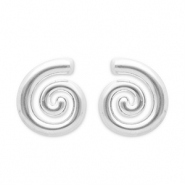Roestvrij stalen (RVS) Stainless steel oorbellen / oorstekers spiraal Silver
