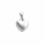 Roestvrij stalen (RVS) Stainless steel bedels hart Silver